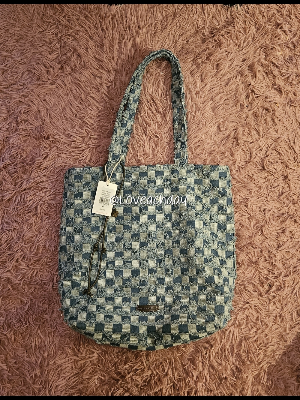 Lucky♣️Brand Pira Denim Check Tote Bag
